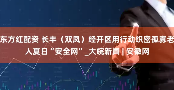 东方红配资 长丰（双凤）经开区用行动织密孤寡老人夏日“安全网”_大皖新闻 | 安徽网